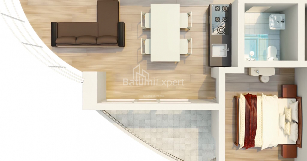 Mənzil 57.88 m² - Mezqvarta, Chakvi, Gürcüstan
