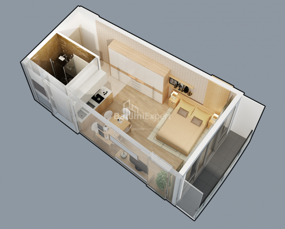 Tikilməkdə olan obyekt 34.8 m² - Lech və Maria Kachinsky, Batumi, Gürcüstan