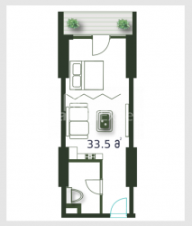 Mənzil 1-комн 33.5 m² - Şerif Ximşiaşvili, Batumi