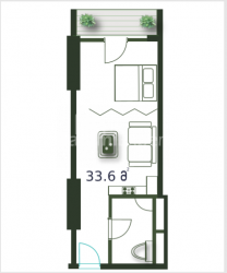 Mənzil 1-комн 33.6 m² - Şerif Ximşiaşvili, Batumi