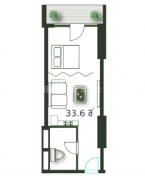 Mənzil 33.6 m² - Şerif Ximşiaşvili, Batumi, Gürcüstan