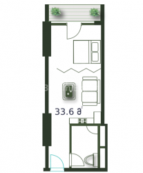Mənzil 1-комн 33.6 m² - Şerif Ximşiaşvili, Batumi