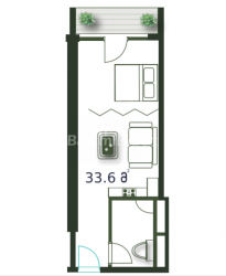 Mənzil 33.6 m² - Şerif Ximşiaşvili, Batumi, Gürcüstan