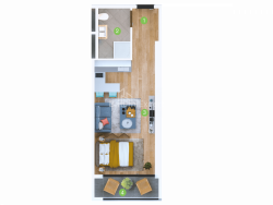 Mənzil 1-комн 33.5 m² - Şerif Ximşiaşvili, Batumi