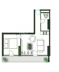 Mənzil 2-комн 61 m² - Şerif Ximşiaşvili, Batumi