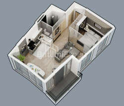 Mənzil 1-комн 55.8 m² - Lech və Maria Kachinsky, Batumi