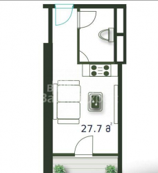 Mənzil 1-комн 28 m² - Şerif Ximşiaşvili, Batumi