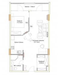 Mənzil 64.7 m² - Kral Pərnavaz, Batumi, Gürcüstan