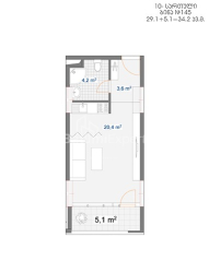 Mənzil 1-комн 34.2 m² - Xaydarə Abaşidze, Batumi